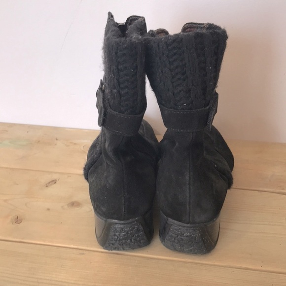 Aquatalia black leather front zip wedge boots booties size 10 - Picture 7 of 12